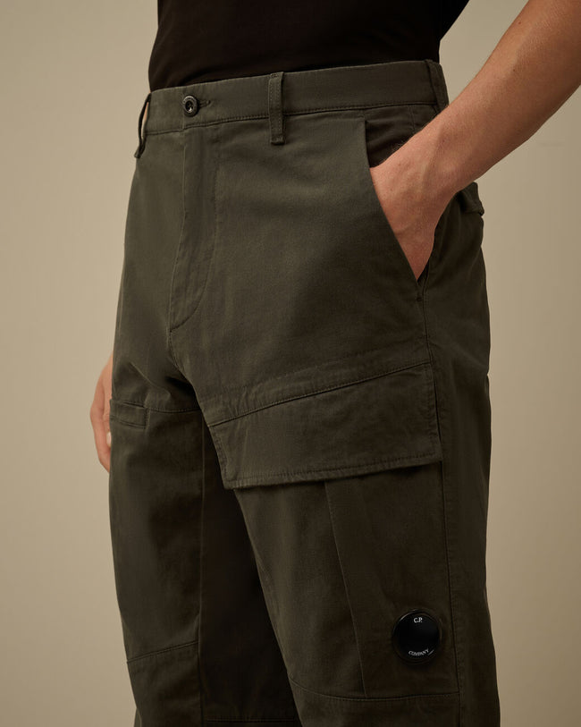 C.P. Company 067A Stretch Sateen Loose Cargo Pants - Grey