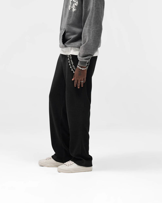 Represent Ribbed Hybrid Pants - Washed Black
