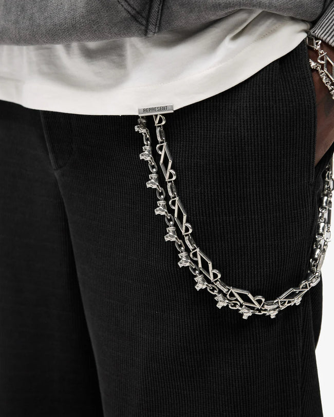 Represent Ribbed Hybrid Pants - Washed Black