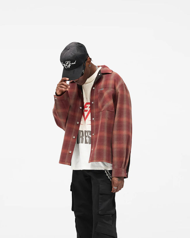 Represent Bonded Reversible Check Shirt - Nero Brown