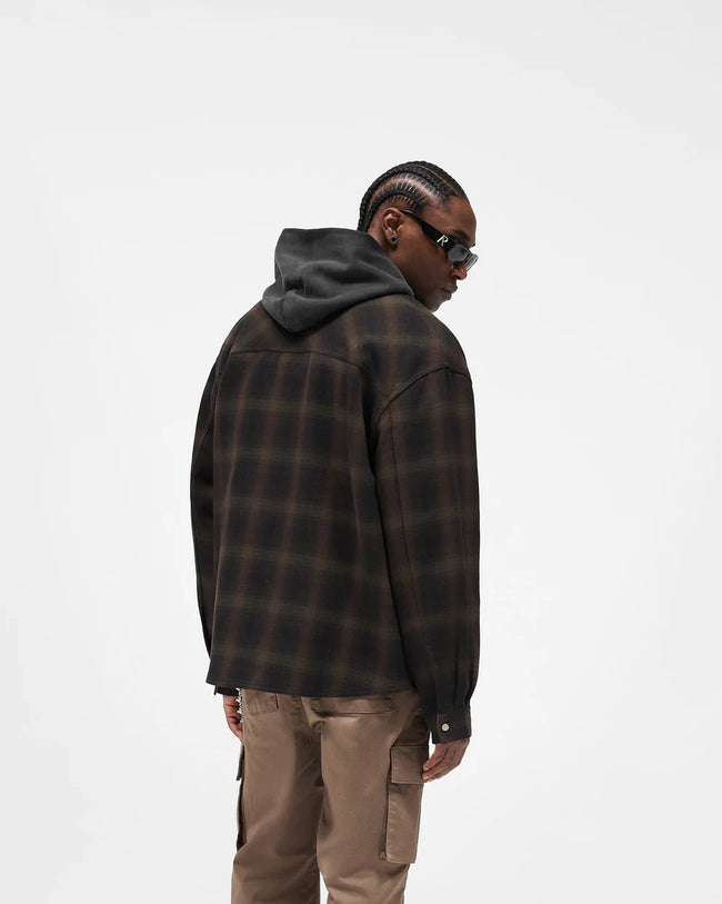 Represent Bonded Reversible Check Shirt - Nero Brown