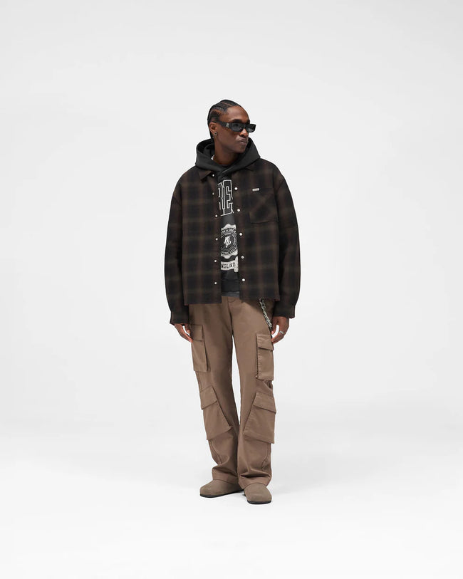 Represent Bonded Reversible Check Shirt - Nero Brown