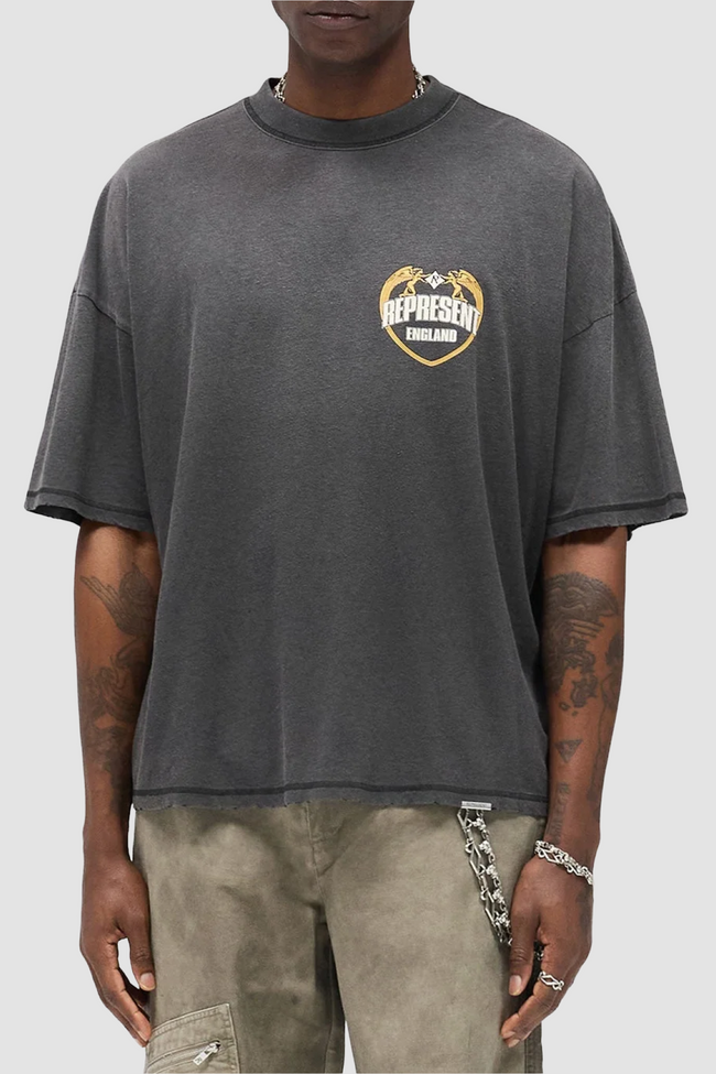 Represent Angel Border Tee - Stained Black