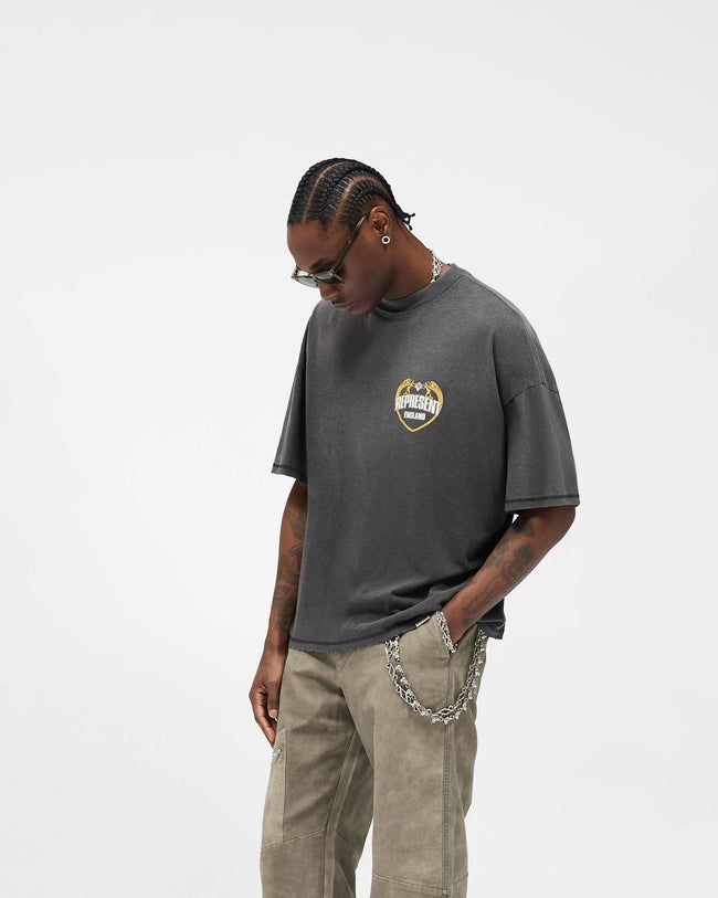 Represent Angel Border Tee - Stained Black