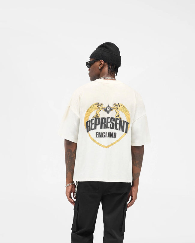 Represent Angel Border Tee - Washed Ecru