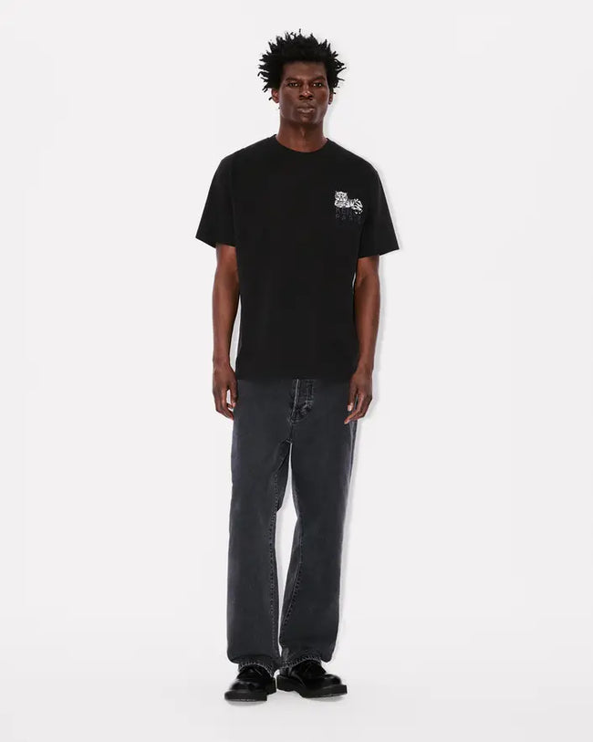 Kenzo Happy Tiger Embroidered Tee - Black