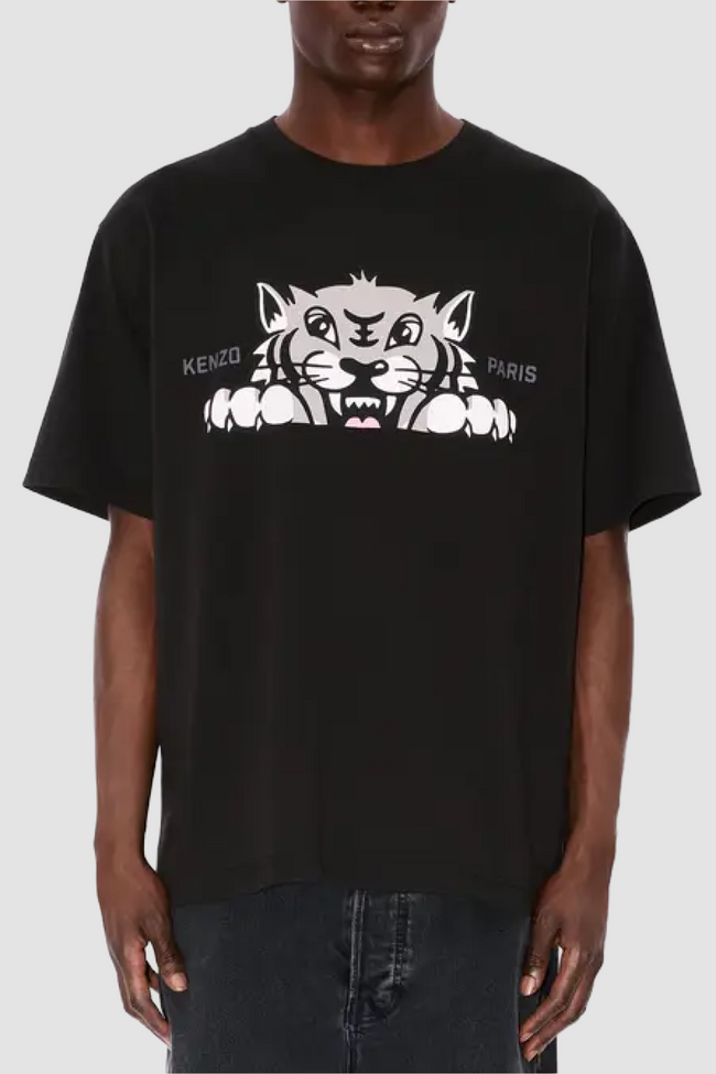 Kenzo Happy Tiger Oversized Tee - Black
