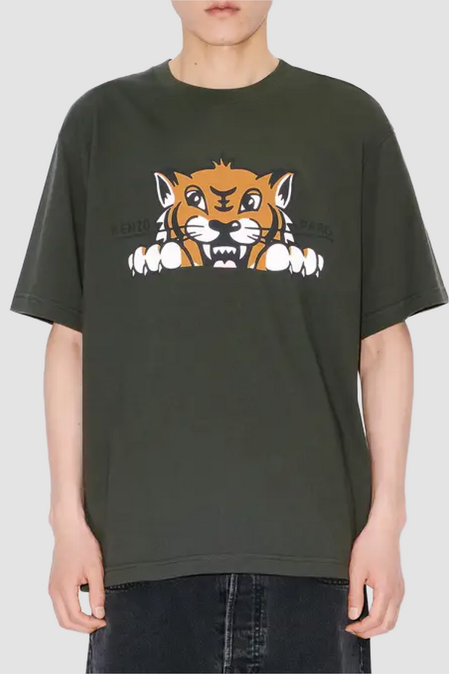 Kenzo Happy Tiger Oversized Tee - Khaki