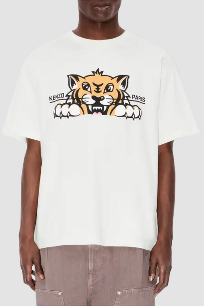 Kenzo Happy Tiger Oversized Tee - Off White