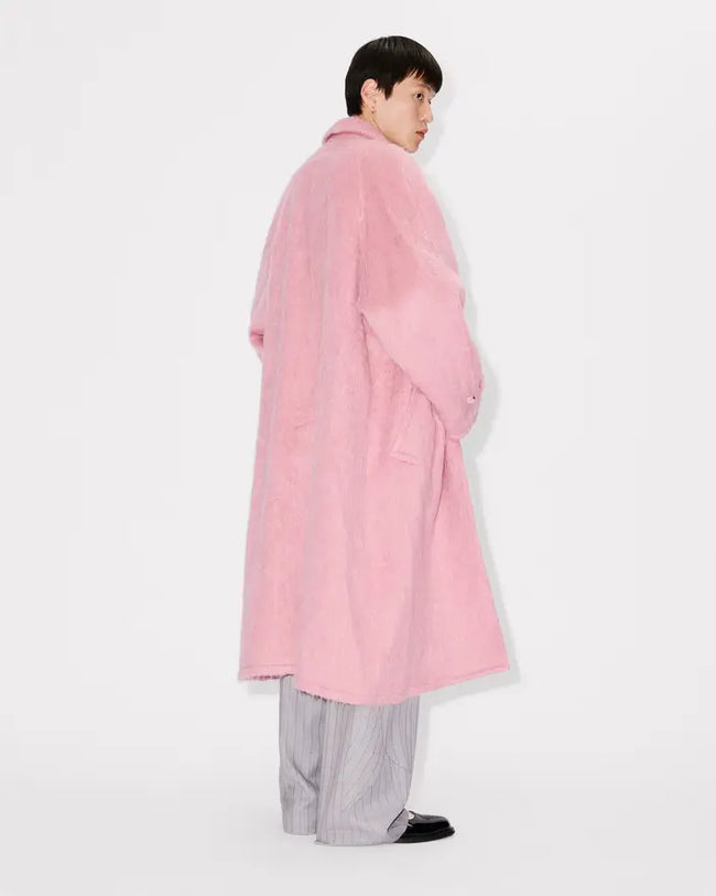 Kenzo Hairy Alpaca Mohair Coat - Rose Pink