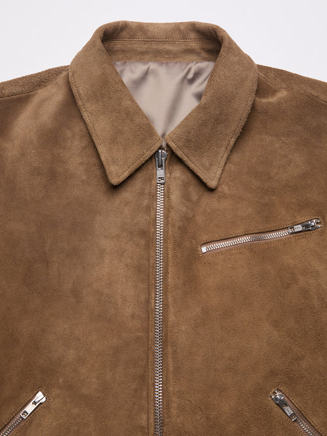 COOR Buffalo Suede Multi Zip Jacket - Camel