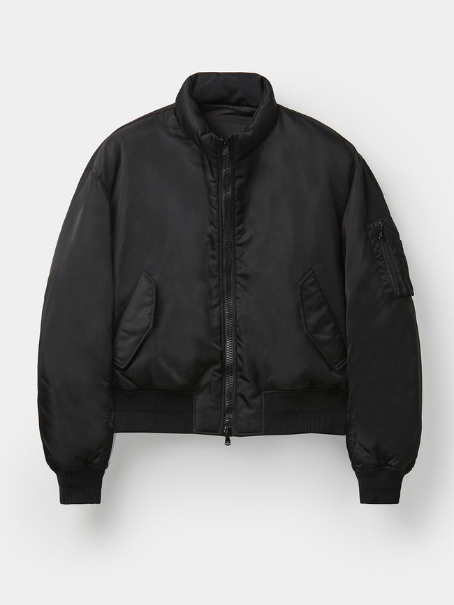 COOR Mens Down Stand Collar Neck Down Puffer Jacket - Black