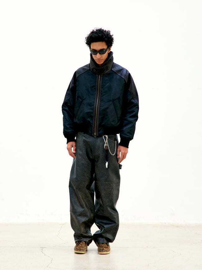 COOR High-Neck Shearling Jacket - Brown