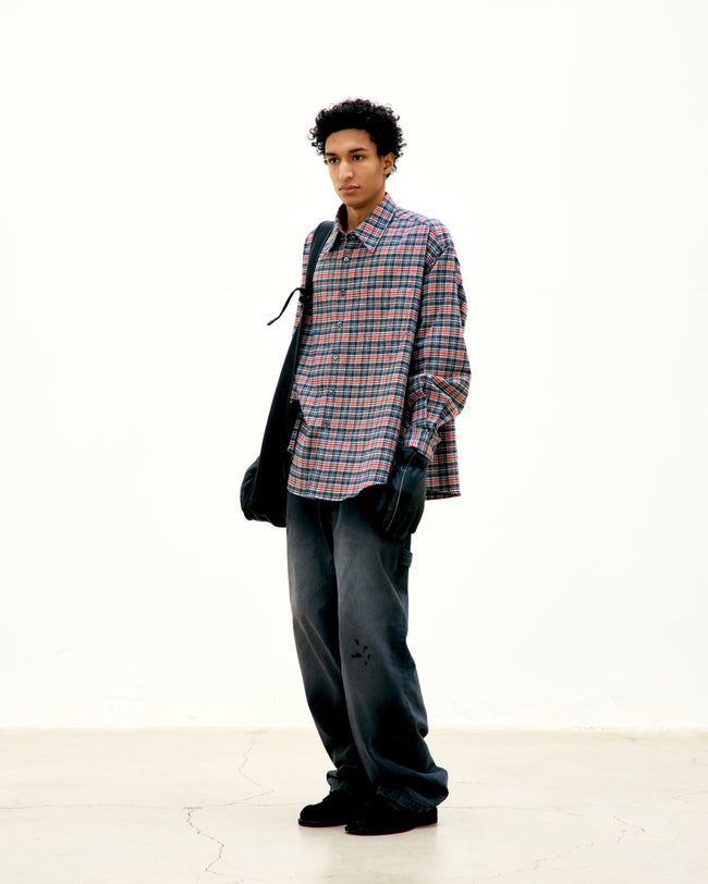 COOR Checkered Cutoff Shirt - Red