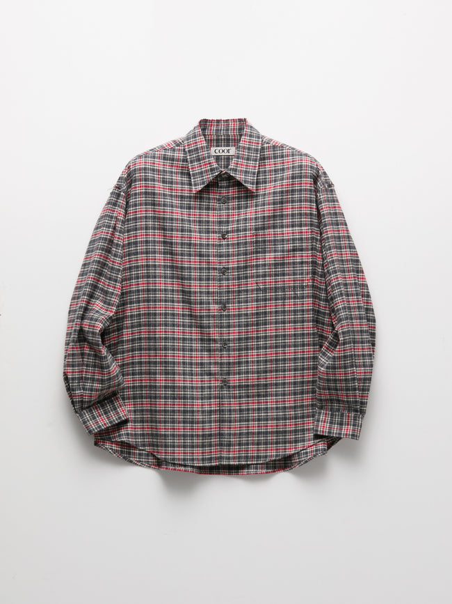 COOR Checkered Cutoff Shirt - Red
