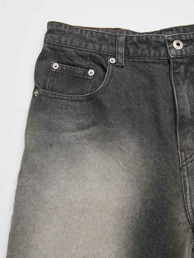 COOR Stone Brushed Semi Wide Jeans - Charcoal