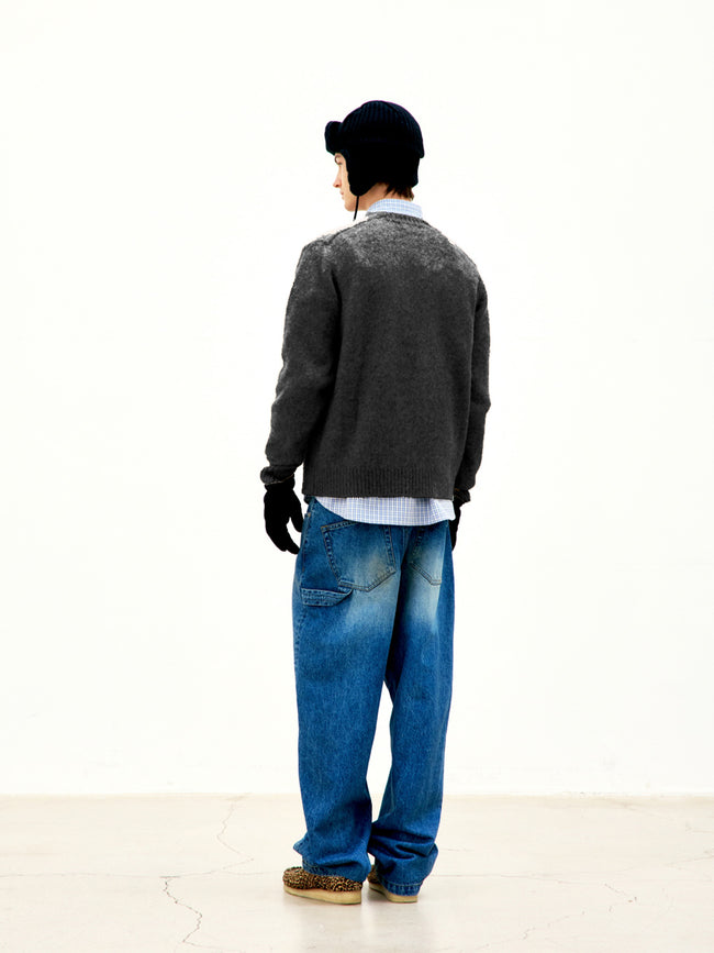 COOR Hairy Alapaca Crewneck Sweater - Black