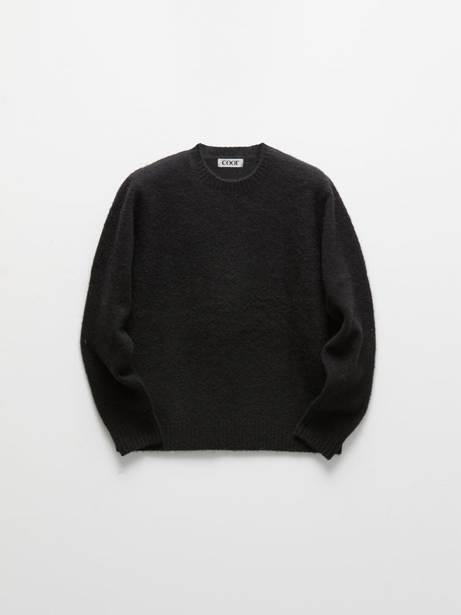 COOR Hairy Alapaca Crewneck Sweater - Black