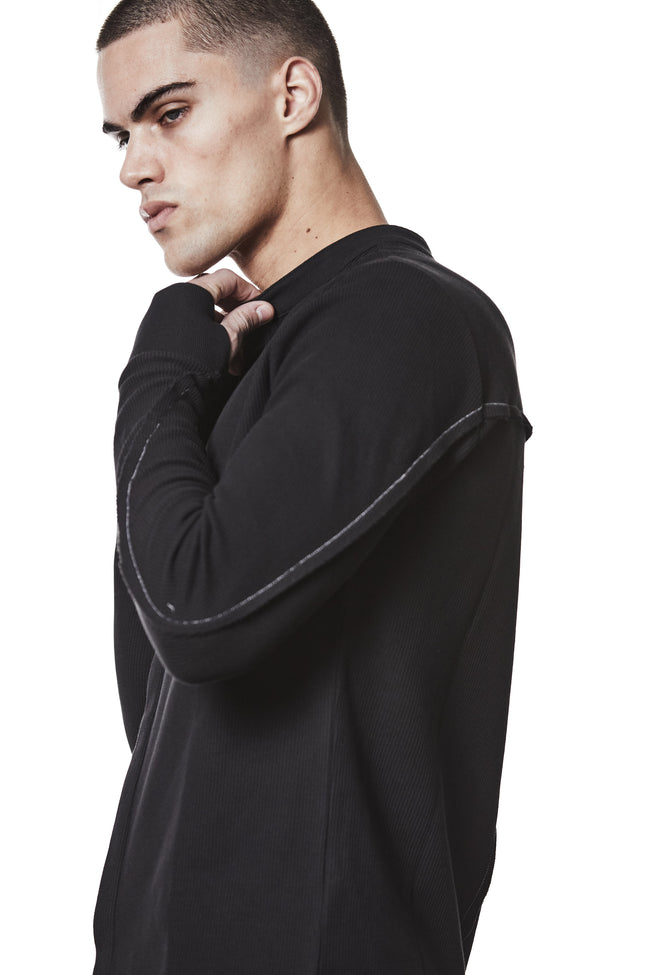 thom/krom M TS 894 Stand Up Collar Shirt - Black