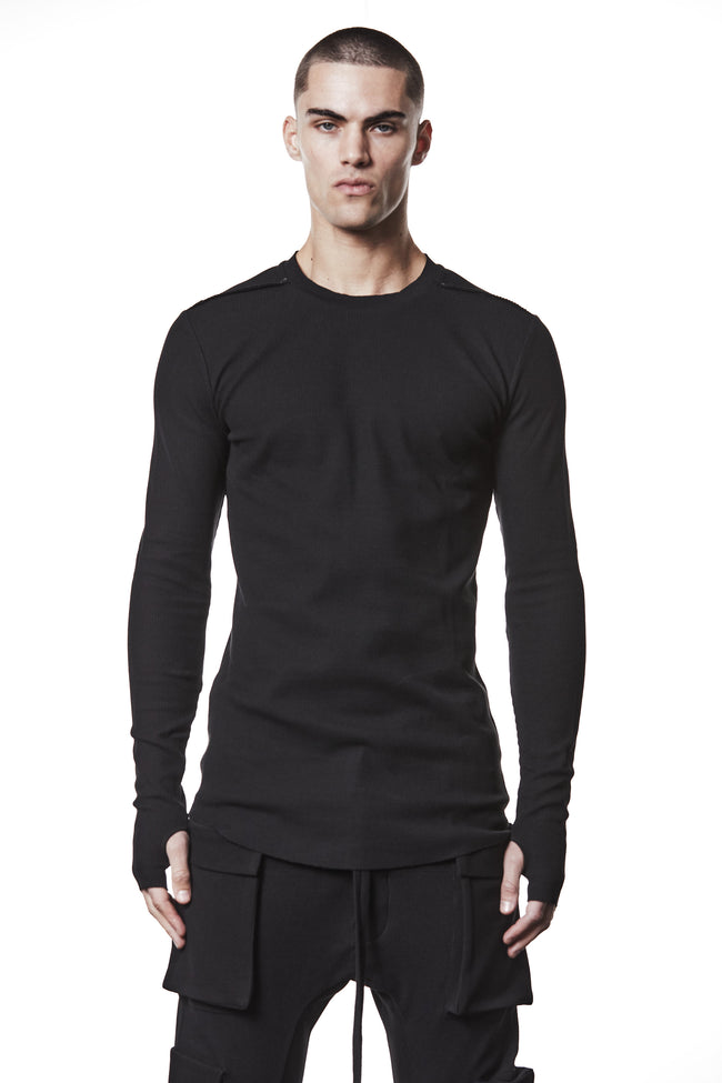 thom/krom M TS 898 Round Neck L/S Tee - Black