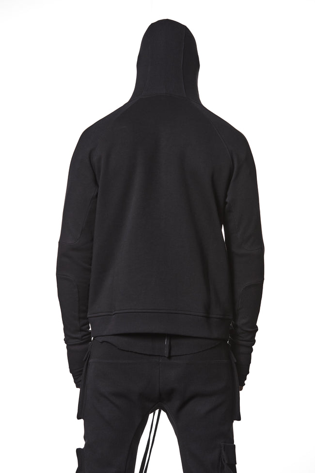 thom/krom M SJ 691 Hooded Zip Sweater - Black
