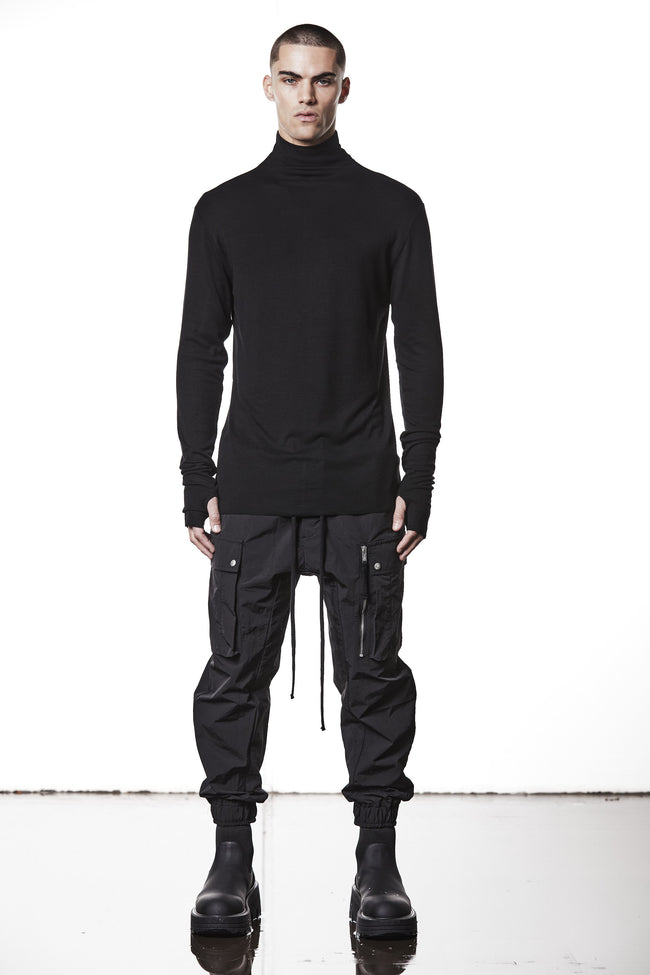 thom/krom M TS 891 Roll Neck Tee - Black