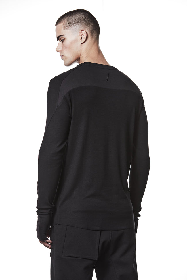 thom/krom M TS 889 Matmix L/S Slim Tee - Black