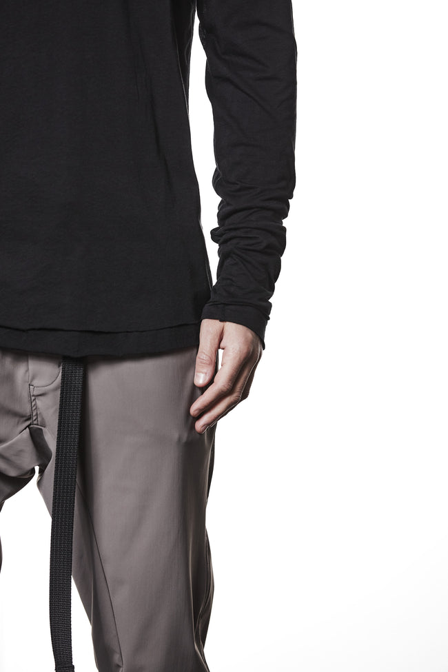 thom/krom M TS 905 Basic Round Neck L/S 2in1 Tee - Black