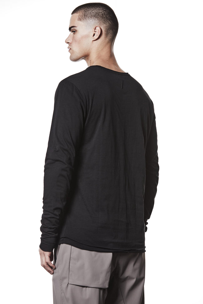thom/krom M TS 905 Basic Round Neck L/S 2in1 Tee - Black