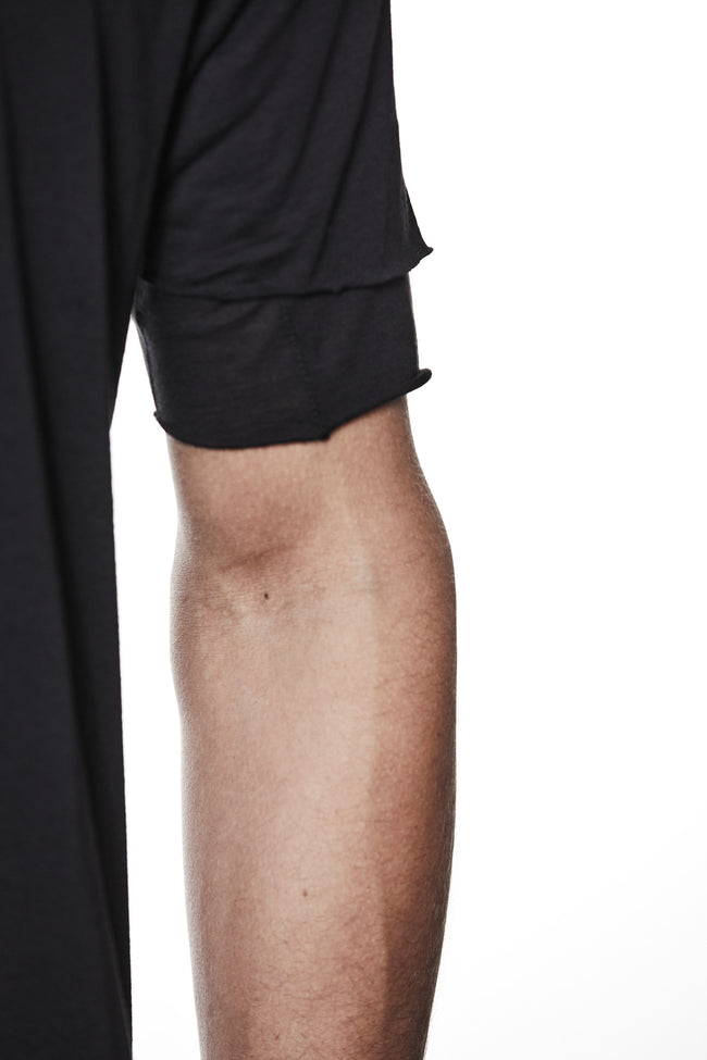 thom/krom M TS 892 Round Neck 2in1 Tee - Black