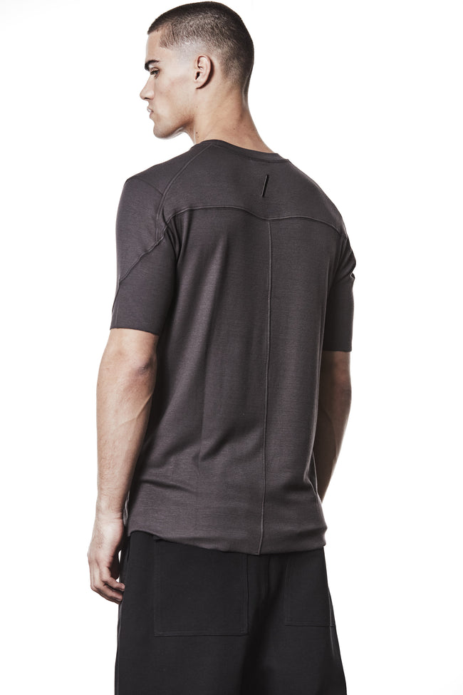 thom/krom M TS 890 Basic Round Neck Tee - Night Brown