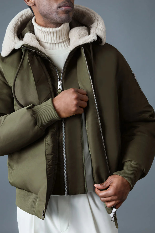 Mackage Mens Down Bomber August - Light Military