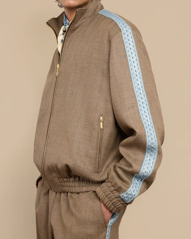 Drôle de Monsieur La Trackjacket Chevron Jacket - Brown