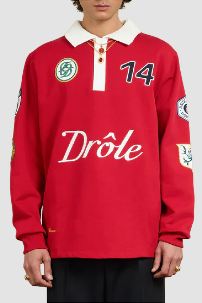 Drôle de Monsieur Le Polo Racing L/S Polo - Red