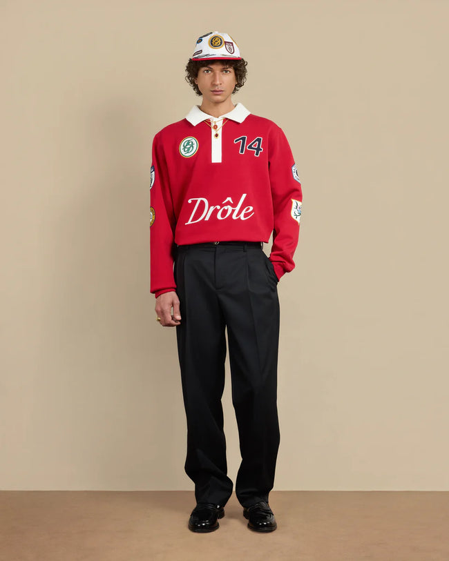 Drôle de Monsieur Le Polo Racing L/S Polo - Red