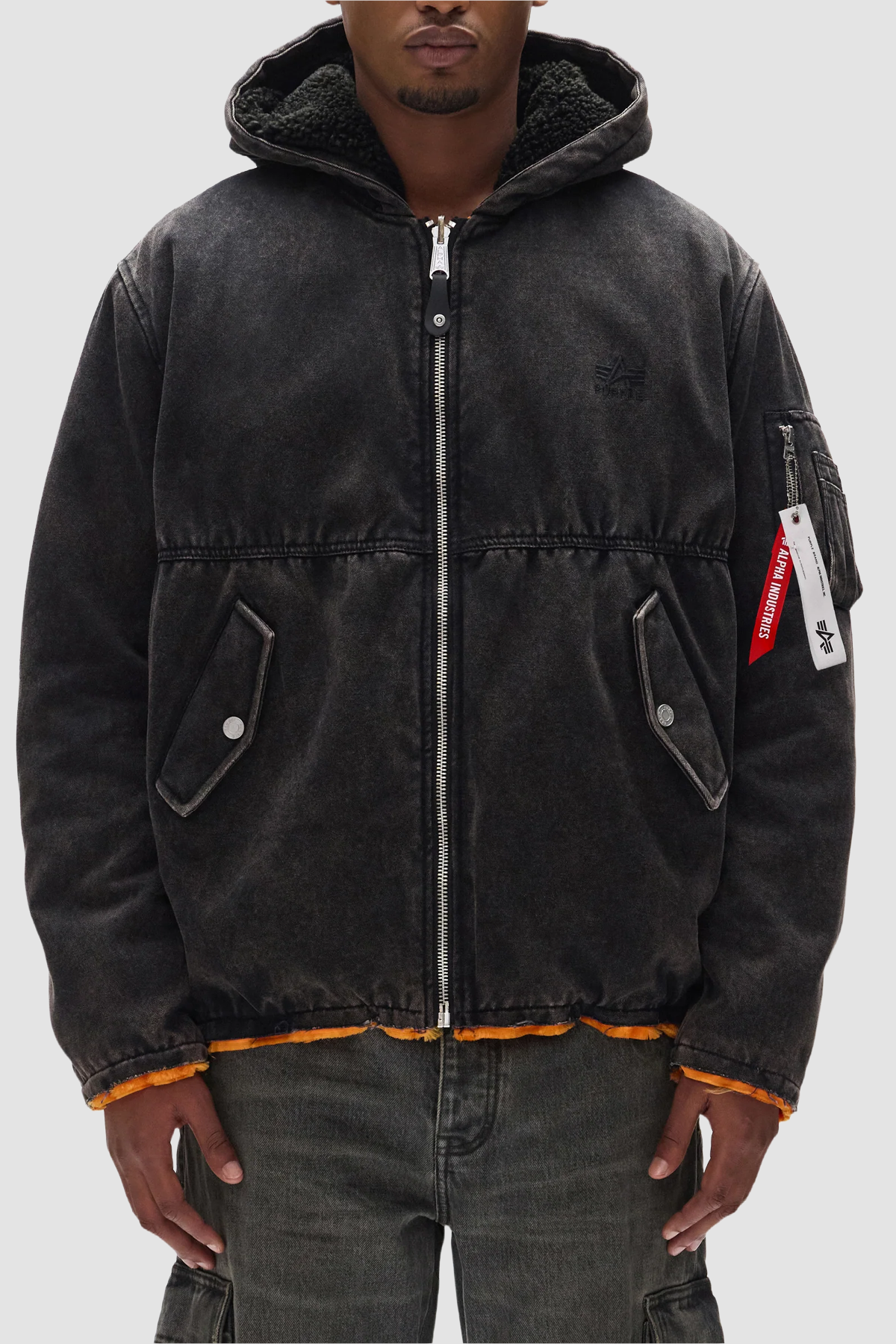 Purple Brand X Alpha Industries Bomber Jacket - Black - Due West