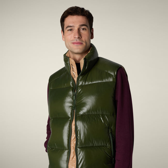 Save The Duck Mens Eco Vest Ailantus - Pine Green