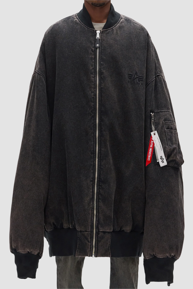 Purple Brand X Alpha Industries Giant Bomber - Black