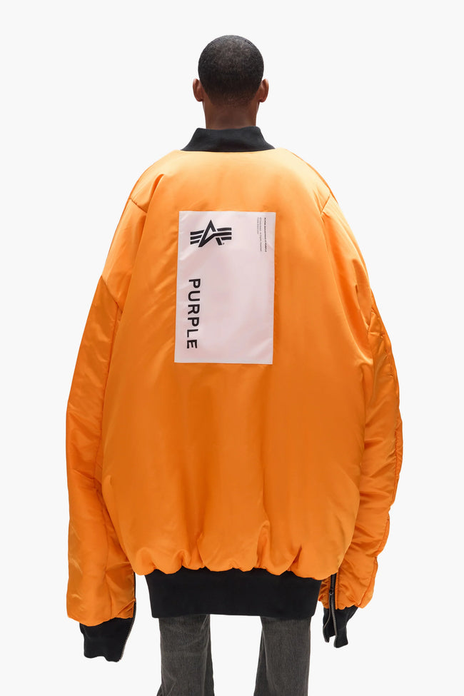 Purple Brand X Alpha Industries Giant Bomber - Black