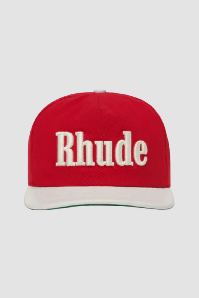 Rhude Contrast Logo Cap - Red/White