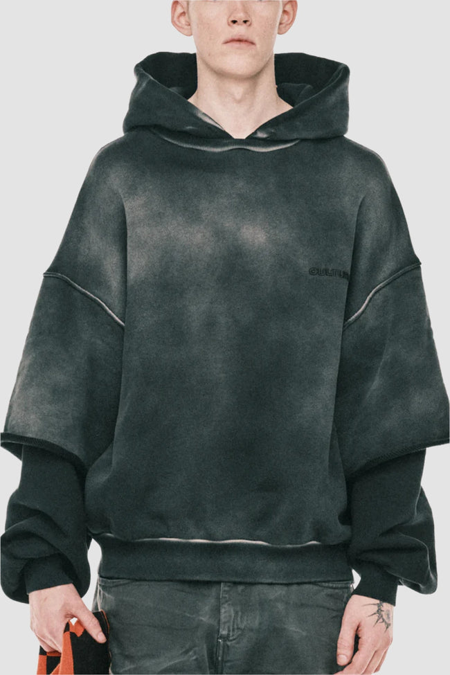 Cultura Official Hoodie Double Sleeve I002 - Black