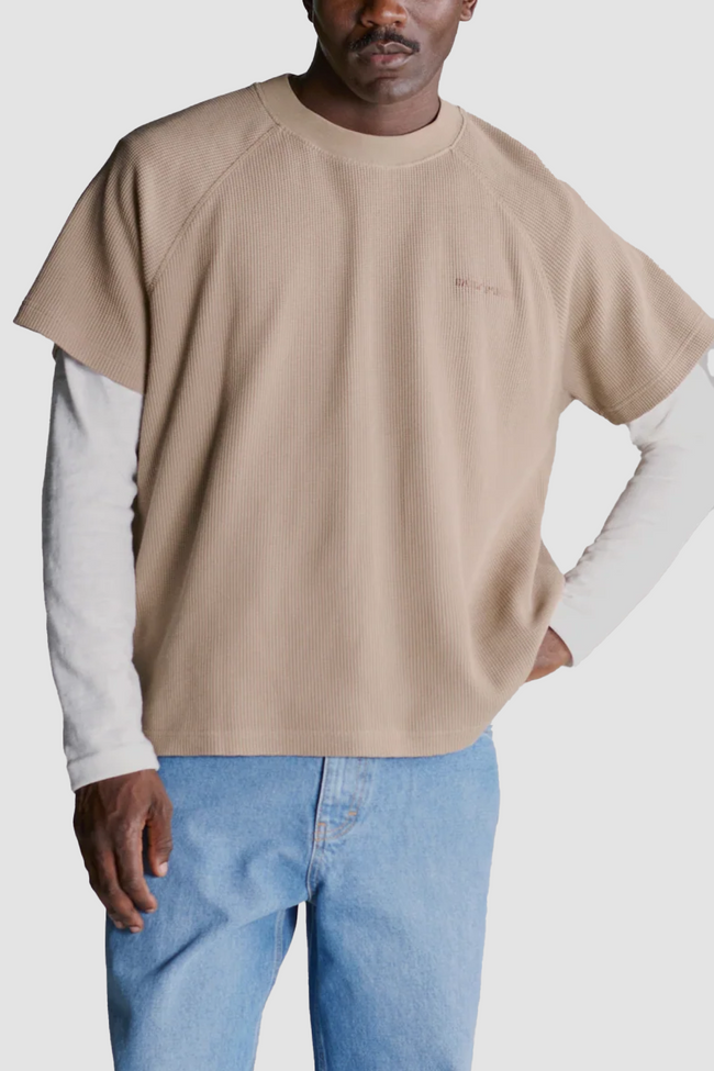 Daily Paper Waffle Boxy SS Tee - Irish Cream