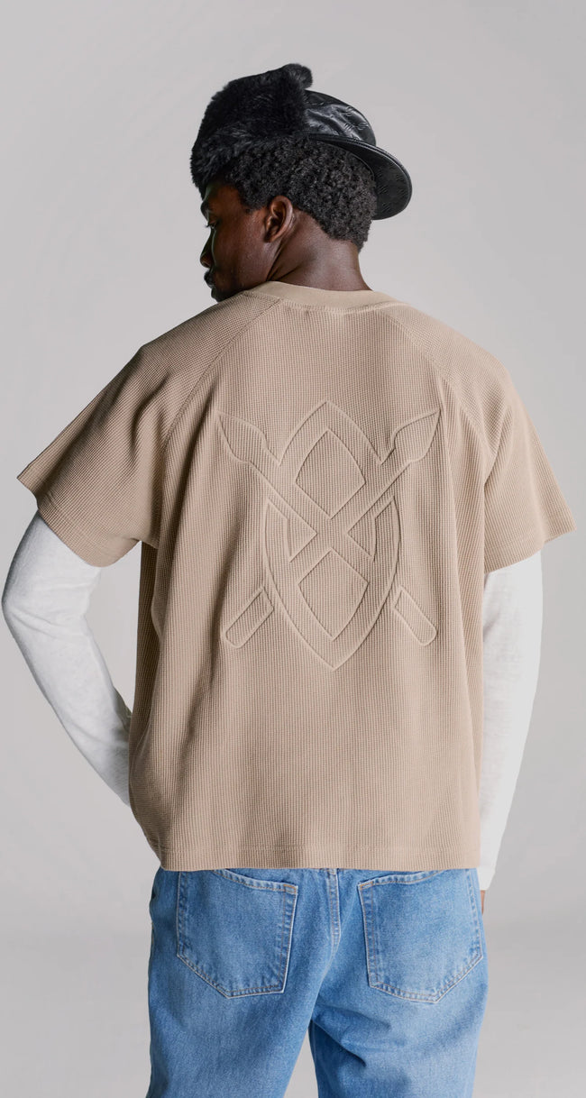 Daily Paper Waffle Boxy SS Tee - Irish Cream