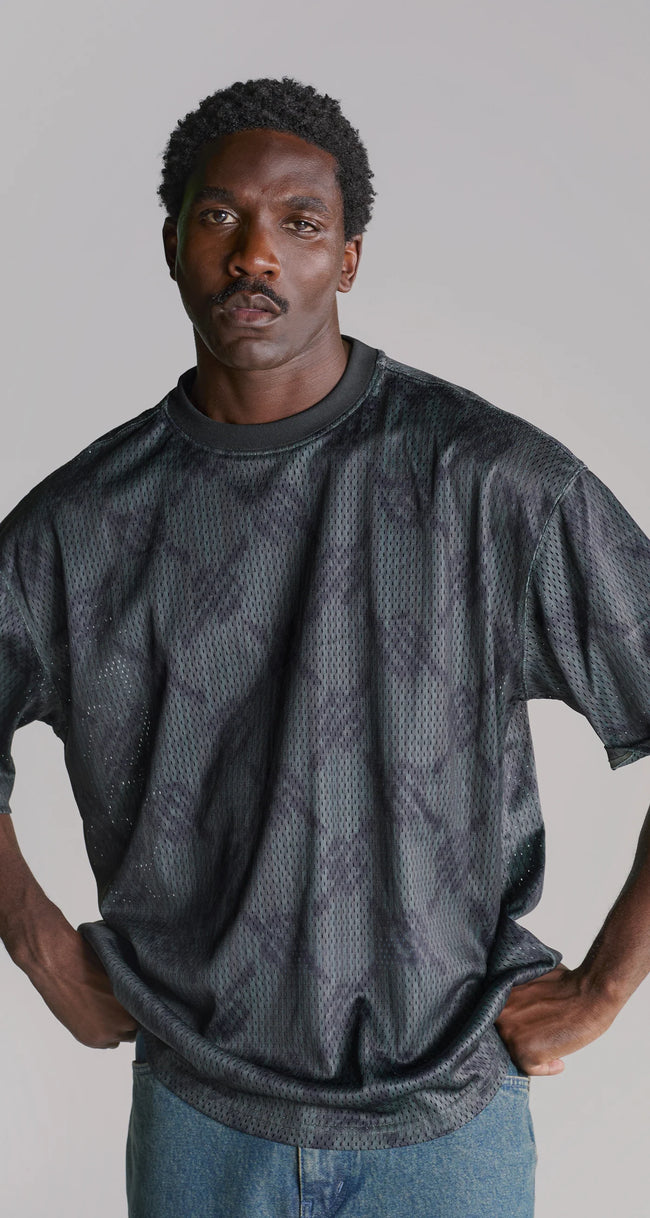 Daily Paper Matchstick Mesh SS Tee - Black