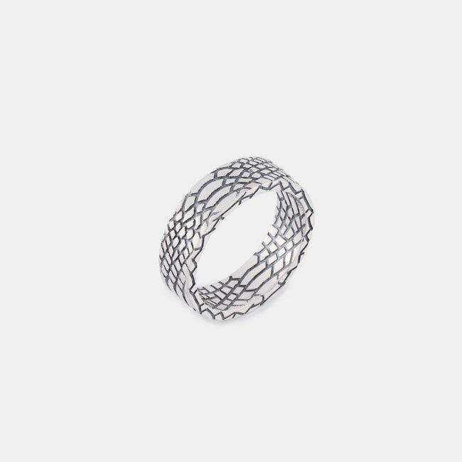Serge DeNimes Snake Skin Ring - Silver
