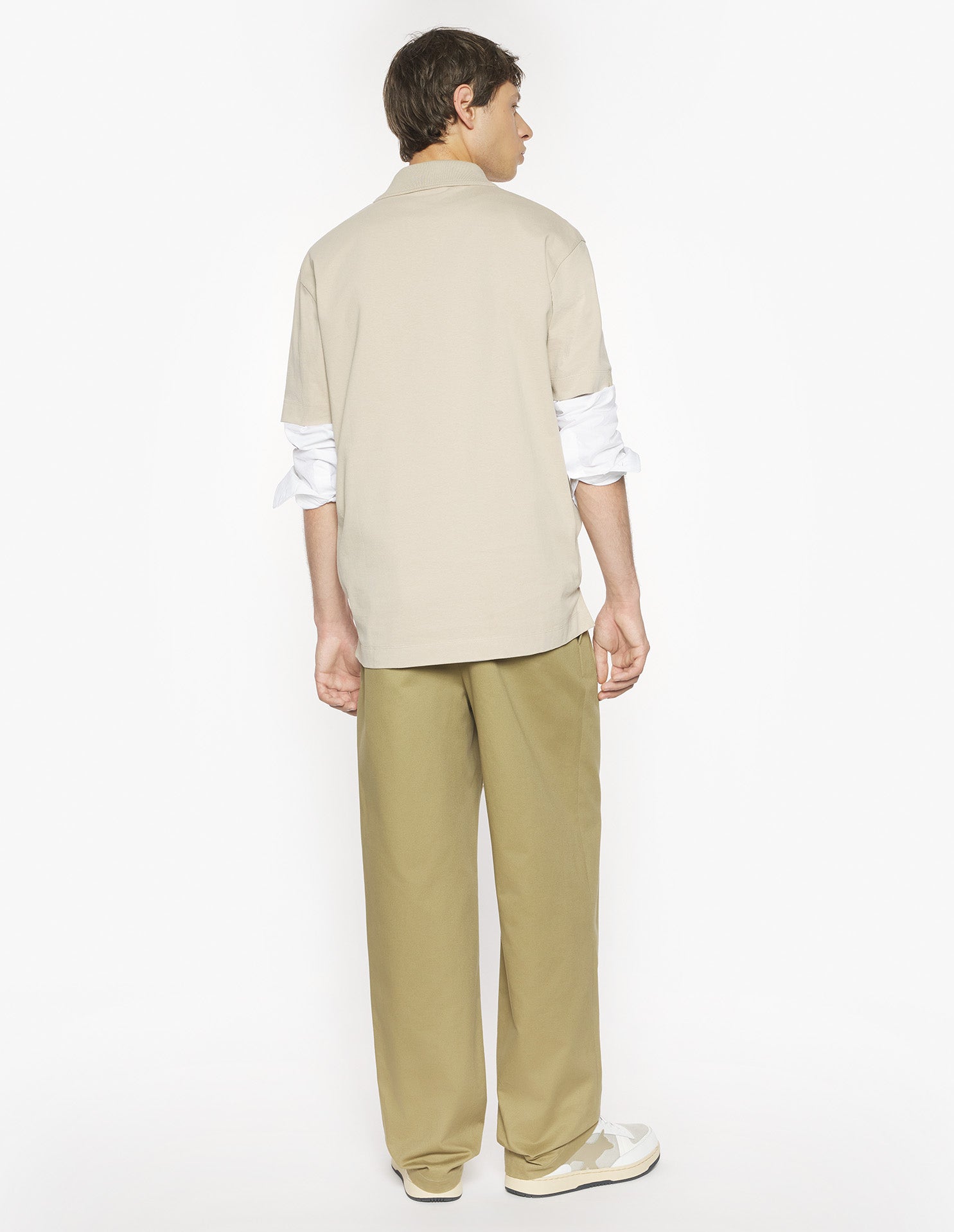 Maison Kitsuné Profile Fox Comfort Polo - Beige - Due West
