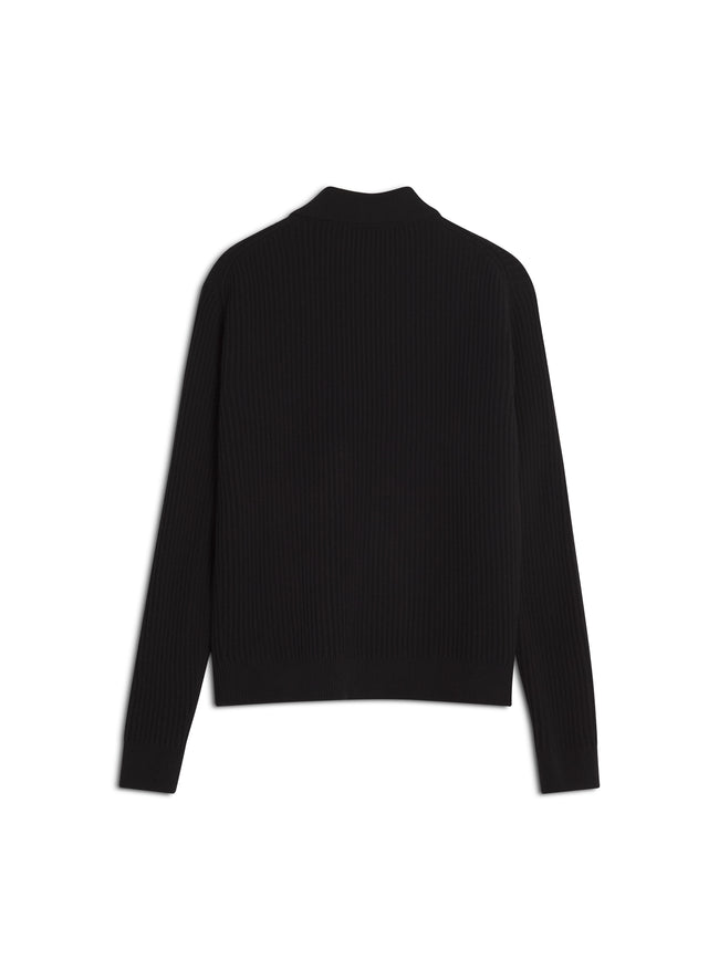 Maison Kitsuné Fox Head L/S Polo Sweater - Black