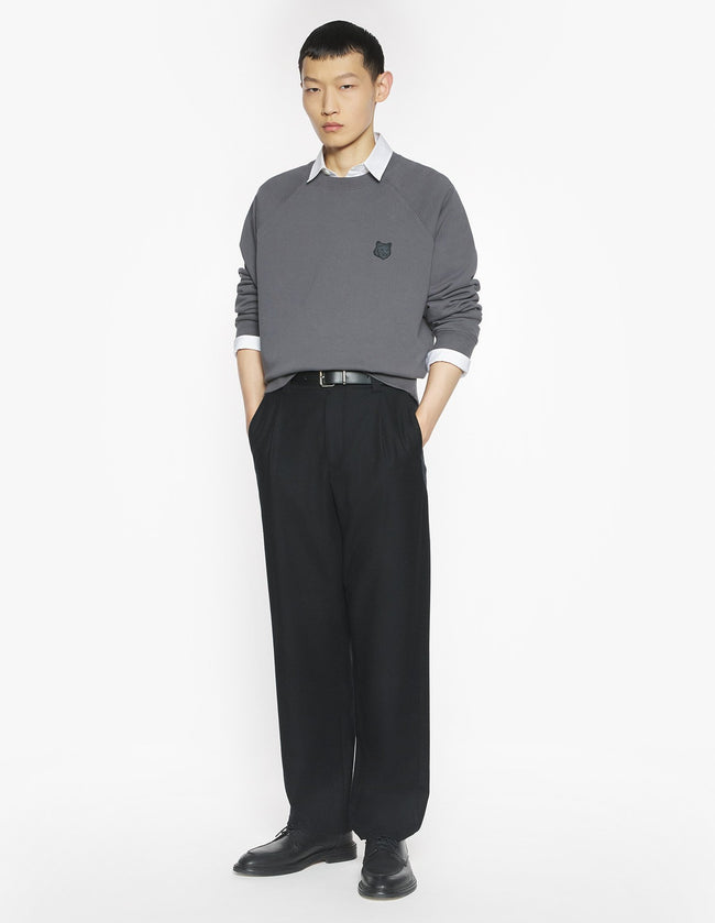 Maison Kitsuné Fox Head Oversized Crewneck - Charcoal