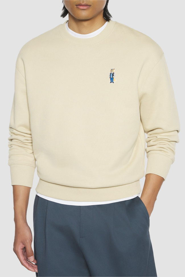 Maison Kitsuné Dressed Fox Crewneck - Tan Beige