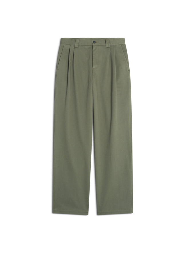 Maison Kitsuné Relaxed Pleated Pants - Dark Khaki